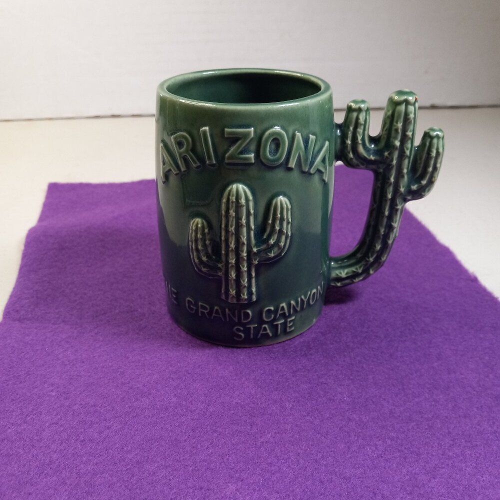 Arizona The Grand Canyon State Cactus Handle Mug Cottagecore Travel Countrycore